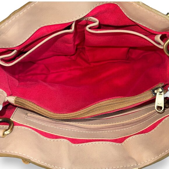 Sharif Legacy Hieroglyphic Egyptian Leather Satchel with Bamboo Handles - New - Picture 8 of 16